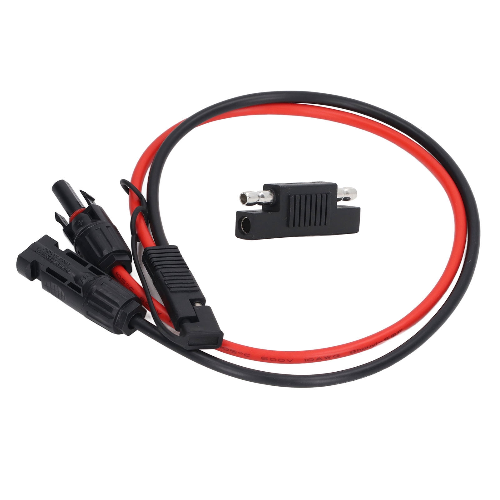 BIMZUC Solar Panel to SAE Adapter Cable 10AWG PV Extension Wire with Waterproof Cap, 23.6 inches / 60 cm