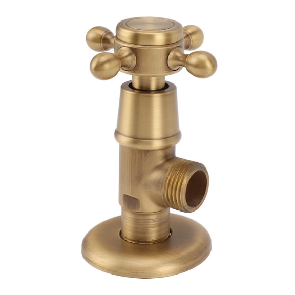 BIMZUC Solid Brass Angle Stop Valve – Retro Thickened Triangle Design, Explosion‑Proof, Hot & Cold Water Shut‑Off, Antique Finish