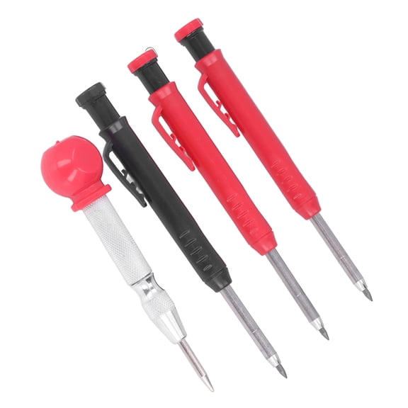 BIMZUC Solid Carpenter Pencil Set with Refills Center Punch Long Nosed Deep Hole Mechanical Marker 22PCS