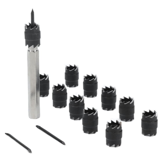 BIMZUC Spot Weld Cutter Set Rotary 2 Sided HSS Power Drill Bits Hole Remover for Welding 3/8in / 9.5mm 13 Pieces[cite: 1]