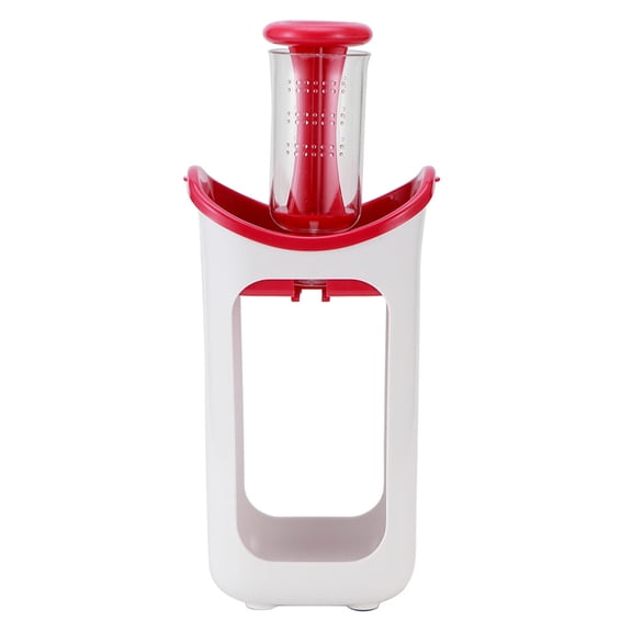 BIMZUC Squeeze Station Press and Store System, Portable Children Fruit Puree Squeezer with 10 Reusable Food Pouches (12.0 x 5.1 x 3.7 inches / 30.5 x 13 x 9.5 cm), Rosy Red