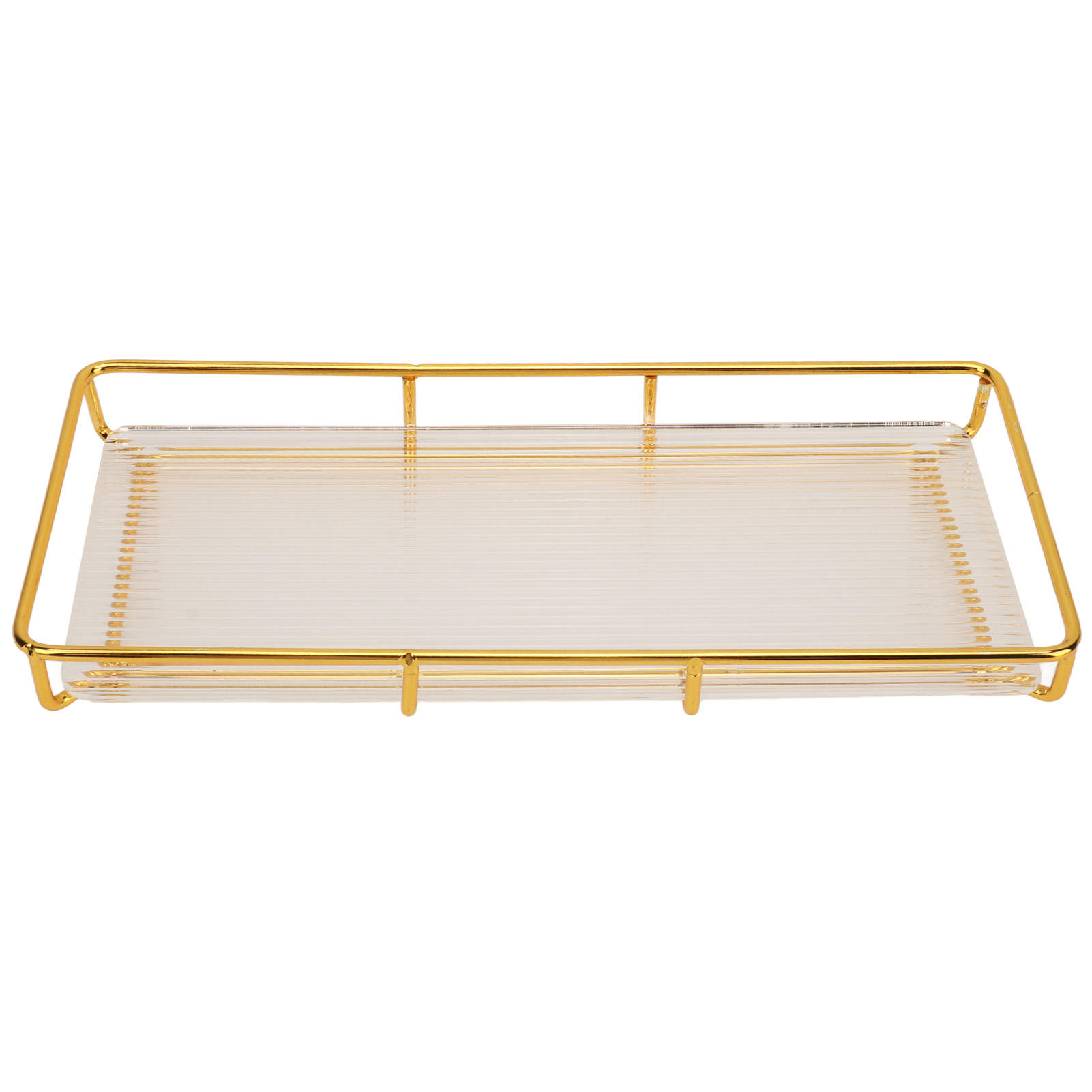 BIMZUC Stainless Steel & Acrylic Bathroom Countertop Tray – Modern Minimalist, Space‑Saving Vanity Organizer, 12.6"x7.1"x1.57"– Gold Finish