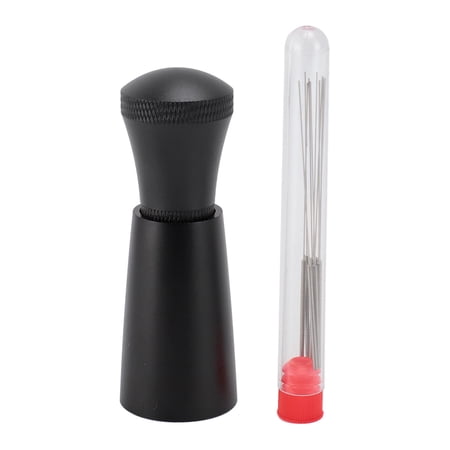 BIMZUC Stainless Steel & Aluminum Coffee Powder Distributor – Net-Patterned Needle with Base for Precise, Easy Coffee Making