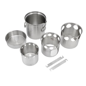 BIMZUC Stainless Steel Cookware Set Portable Camping Stove Cooking Pot Set Outdoor Hiking Backpacking Survival Gear Lightweight Compact Mess Kit Everyday Cookware (7.09 inches / 18.00 cm)