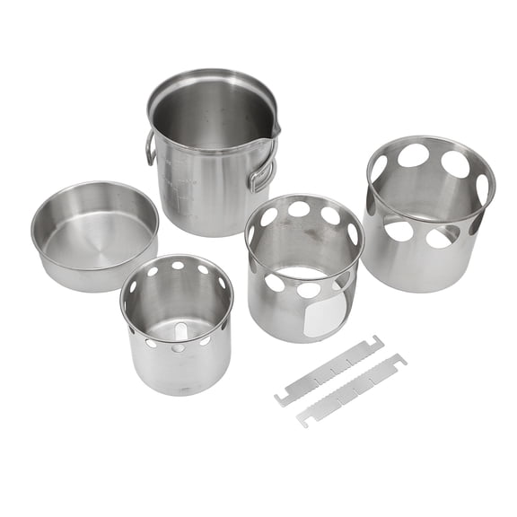 BIMZUC Stainless Steel Cookware Set Portable Camping Stove Cooking Pot Set Outdoor Hiking Backpacking Survival Gear Lightweight Compact Mess Kit Everyday Cookware (7.09 inches / 18.00 cm)