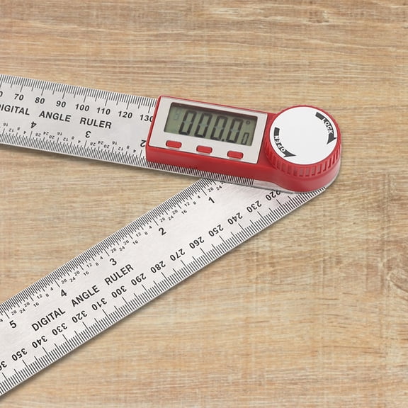 BIMZUC Stainless Steel Electronic Digital Angle Measuring Tool, 360 Degree Protractor Ruler with LCD Display, 0-8 inches / 0-200mm, Precision Woodworking Goniometer for Construction and DIY