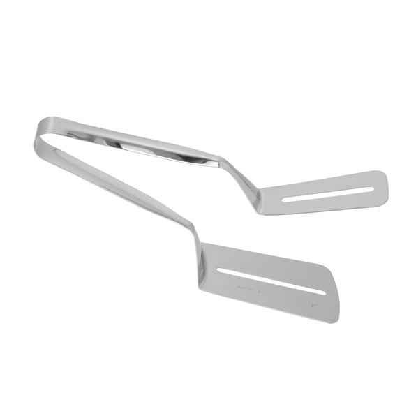 BIMZUC Stainless Steel Food Tongs Cooking Spatula Frying Clip for Steak Fish Hamburger Pizza Pies Household Kitchen Utensils Essential Tool (1 Count, Silver, 10.2 inches / 26 cm)