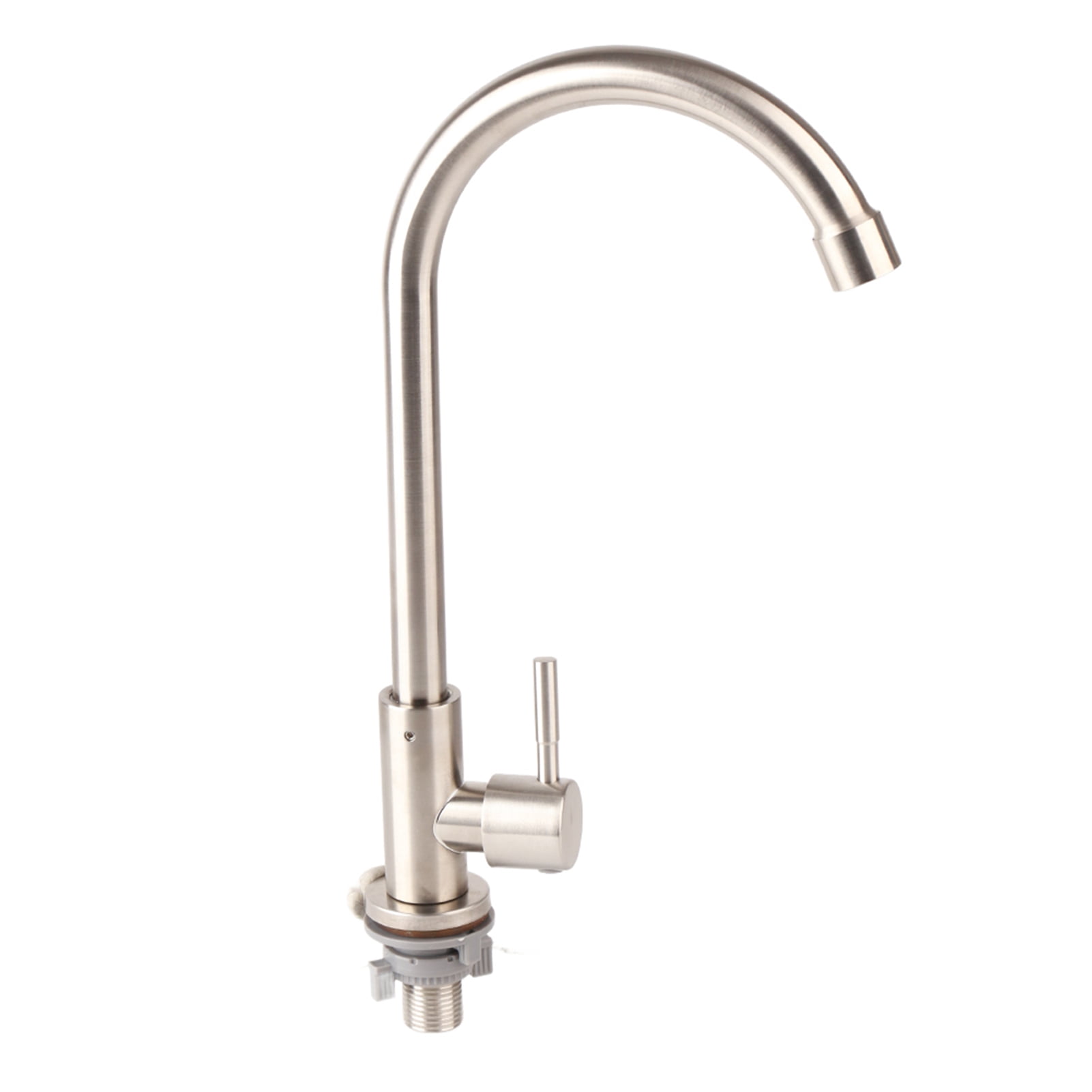 BIMZUC Stainless Steel Kitchen Faucet Single Cold Water Tap with 360 Degree Rotation Single Hole Basin Sink Faucet G1/2in Thread 11.4 inches / 29 cm