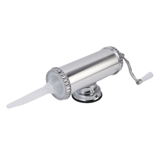 BIMZUC Stainless Steel Manual Sausage Stuffer Meat Filling Machine Compact Size Hand Crank Gadget For Home Commercial Use Heavy Duty Casing Filler Tool With 7 Accessories Included (Small Model)