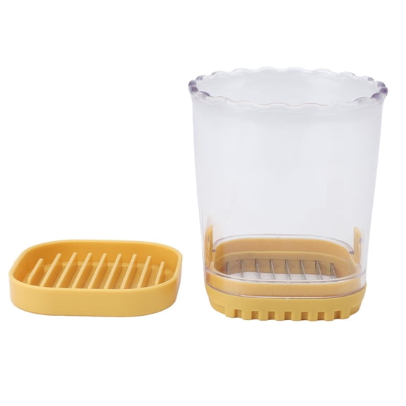 BIMZUC Stainless Steel & Plastic Fruit & Vegetable Cutter Cup with Push Plate  Quick Slice for Bananas, Strawberries, Eggs & More