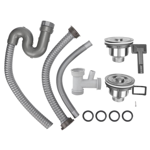 BIMZUC Stainless Steel SBend Drain Plug AntiLeak, OverflowHead, Quick Install for Bathroom & Kitchen Sinks