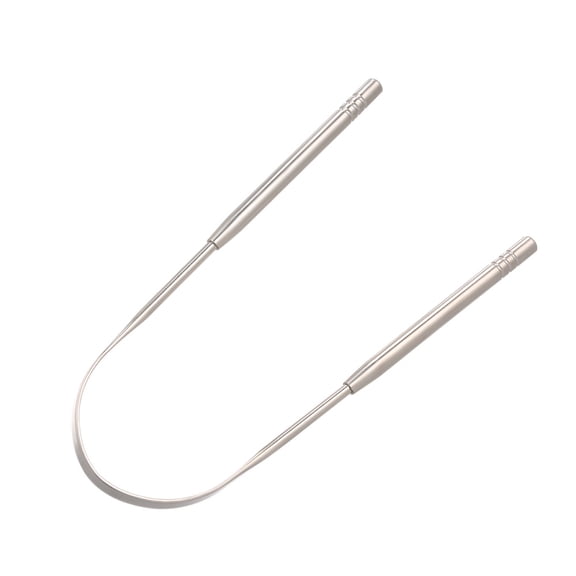 BIMZUC Stainless Steel Tongue Cleaning Scraper Metal Tongue Cleaner and Odor Removal Tongue Brush Oral Care Kit for Fresh Breath and Advanced Daily Hygiene 5.11 x 2.36 inches / 13 x 6 cm Silver