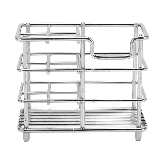 BIMZUC Stainless Steel Toothbrush Holder Stand Toothpaste Storage Stand Space-Saving Bathroom Organizer Counter Accessory 4.7 inches / 12 cm