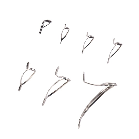 BIMZUC Steel Ceramic Guides Ring 7 Sizes Double Legs Fishing Rod Guides Rings Tip Repair Kit for Freshwater Saltwater Casting Spinning Surf Rods (5.9 inches / 15.00 cm)
