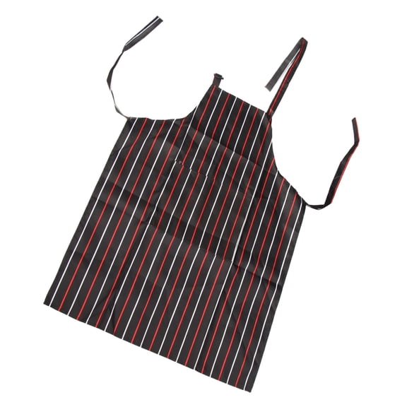 BIMZUC Striped Bib Apron with Pockets, Waterproof Adjustable Cooking Apron for Kitchen, Baking, BBQ, Restaurants, Unisex Design (Red/White)