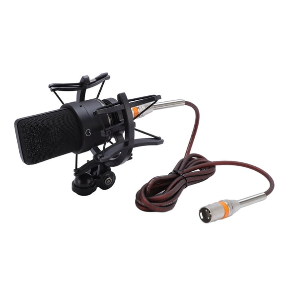 BIMZUC Studio Condenser Microphone 26mm Diaphragm XLR Cardioid Mic with Shock Mount for Recording Podcasting, Black (1.0 inch / 25.4 mm)