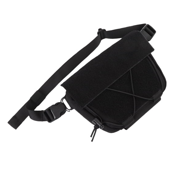 BIMZUC Sub Abdominal Carrying Kit Drop Pouch Oxford Cloth Fanny Pack Utility Tool Waist Bag for Chest Rig Vest, Black, 9.06 inches / 23 cm