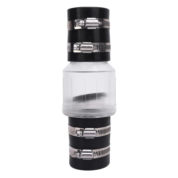 BIMZUC Sump Pump Check Valve, 1-1/2 Inch (3.8 cm) Spring Loaded Flapper Quiet Transparent Sewage Pump Backflow Valve