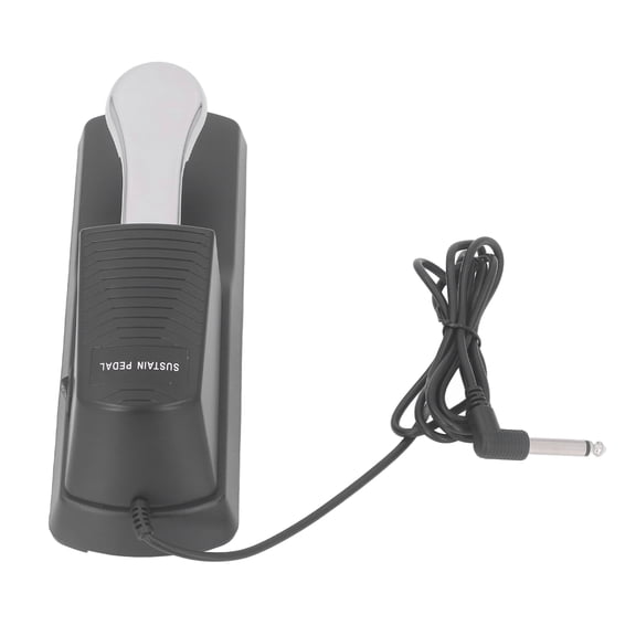 BIMZUC Sustain Pedal Universal Piano Keyboard Replacement Instrument Accessory Portable Non Slip with Striped Shell, Black (4.9 ft / 1.5 m Wire)