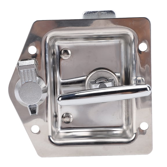 BIMZUC T Handle Tool Box Latch 4.9x4.9in Highly Polished Stainless Steel RV Toolbox Lock with Keys & Gasket for Caravan Truck (4.9 inches / 12.5 cm)