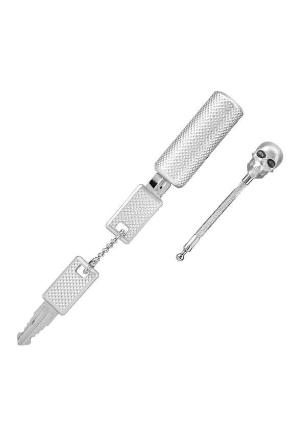 TSA Approved Cable Luggage Lock, 3-Digit Combination Skull Password Padlock for Travel Suitcases, Wire Rope Anti-Theft Security Lock, Silver (6.3 inches / 16 cm)