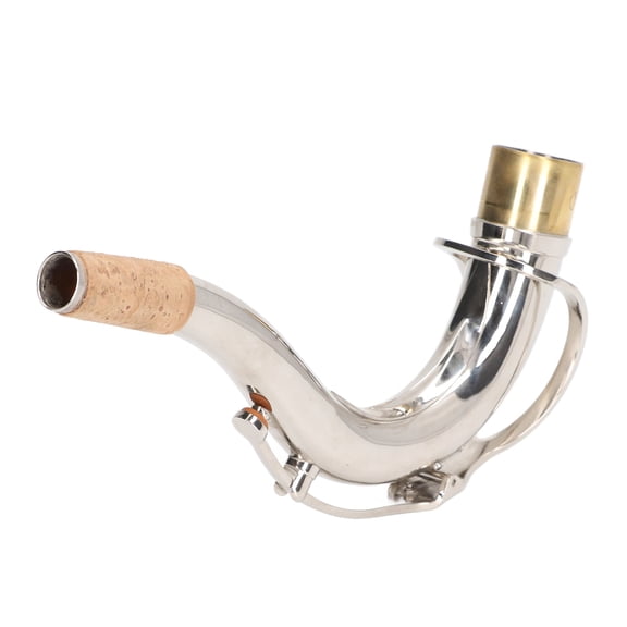 BIMZUC Tenor Saxophone Bend Neck Replacement, Metal Sax Elbow Neck Wind Instrument Accessories, 28mm / 1.1in Diameter, Silver