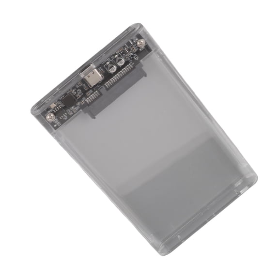BIMZUC Transparent 2.5 Inch SATA HDD SSD Box Case Type C Mobile Hard Disc External Enclosure UASP Support 5Gbps High Speed Transmission (Hard Disk Not Included) 5.5 inches / 14 cm Portable Design