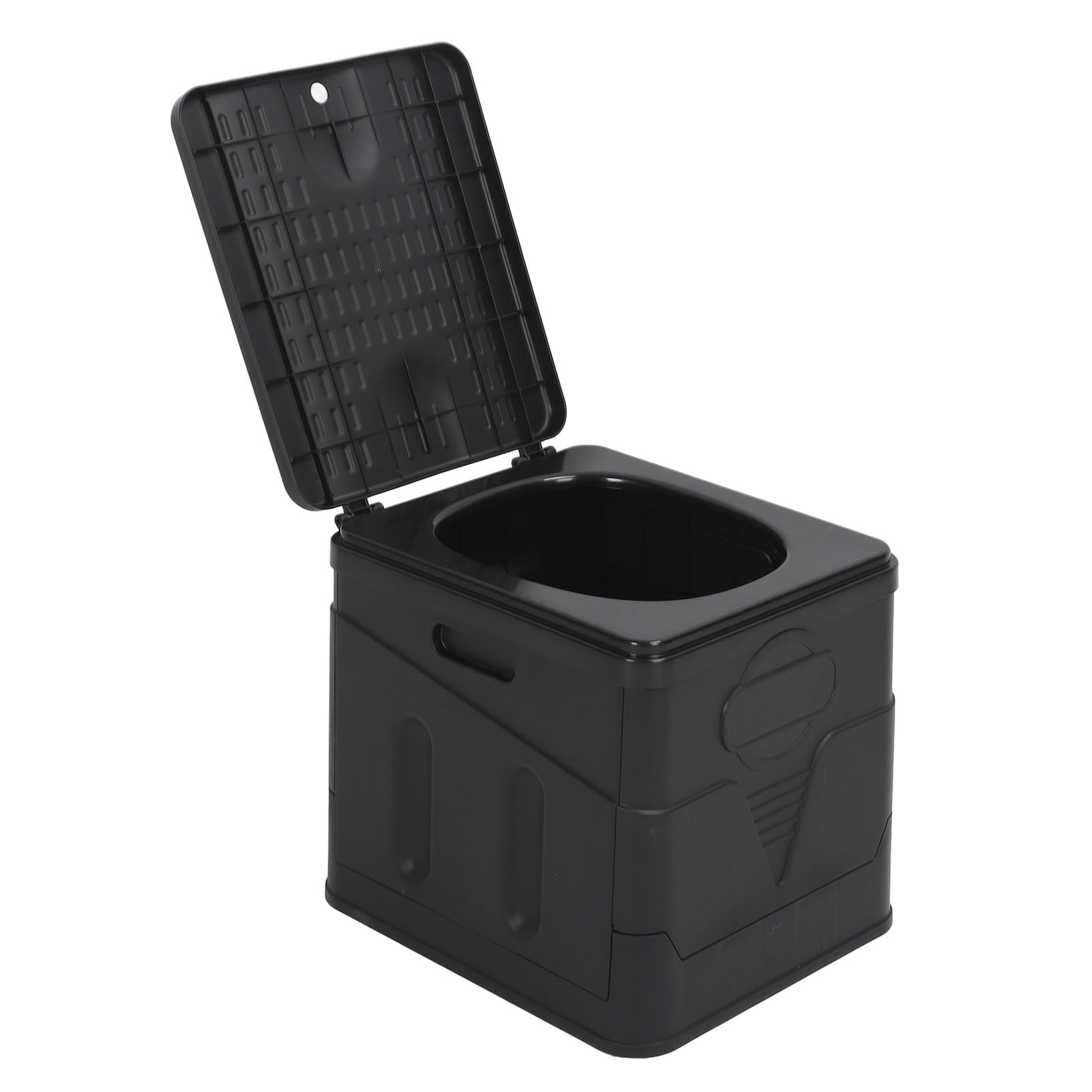 BIMZUC Travel Foldable Toilet with Lid Strong Load Bearing Multifunctional Car Commode for Camping Hiking Black (13.78 inches / 35 cm)