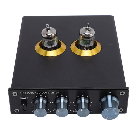 BIMZUC Tube Preamplifier with Integrated Equalizer, Stereo Turntable Phono Preamp for Home Audio System, Aluminum Alloy, 20Hz-20kHz, Exceptional Sound Quality, EU Plug Configuration