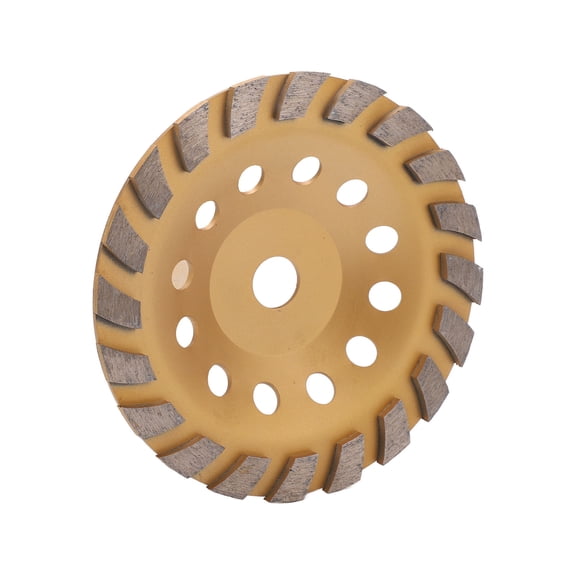 BIMZUC Turbo Row Diamond Grinding Disc, Rust Resistant Smooth Cutting Wheel with Washer, ID 22MM, Gold, 180mm / 7 in