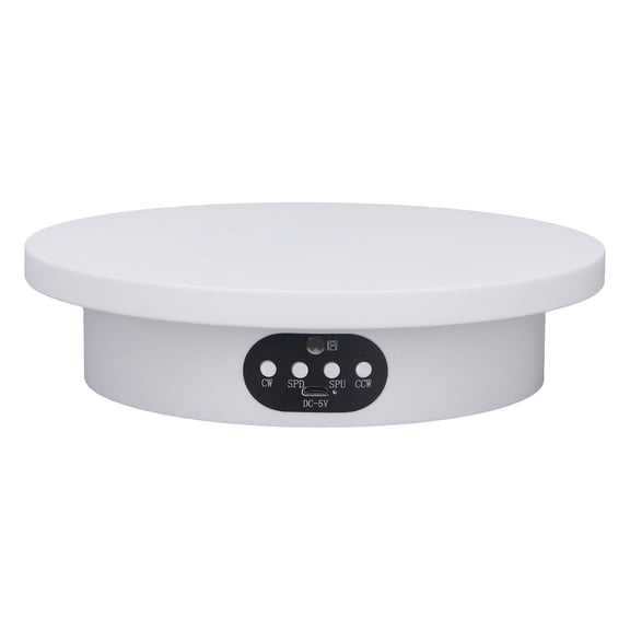 BIMZUC Turntable Display Stand 7.9in / 20cm 360 Degree Rotating Exhibition Stand with Remote Control Adjustable Speed USB or Battery Powered for Collectibles White[cite: 1]