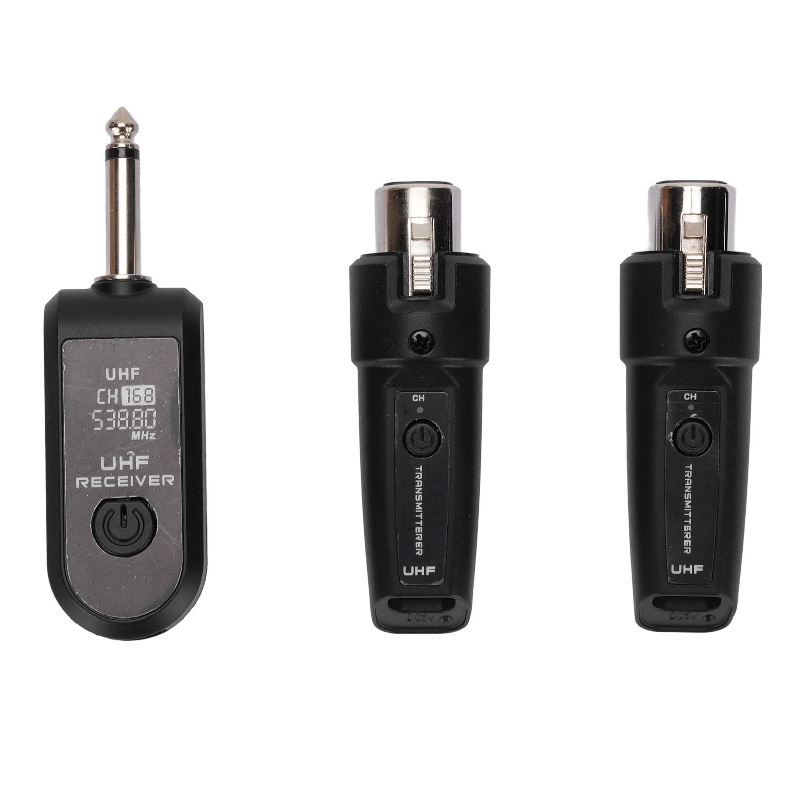 BIMZUC UHF Wireless Microphone Transmitter Receiver XLR System 6.69 inches / 17.0 cm Adapter for Dynamic Mic Audio Mixer 6.35mm Interface 90ft Range Dual Transmitter