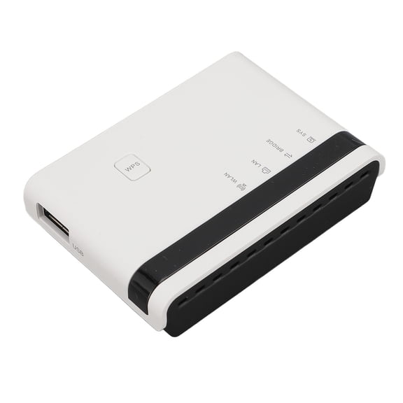 BIMZUC USB 2.0 Printer Server with 10/100Mbps LAN Interface 2.4GHz Wireless Wired Network Print Server for Home and Office EU Plug 100-240V