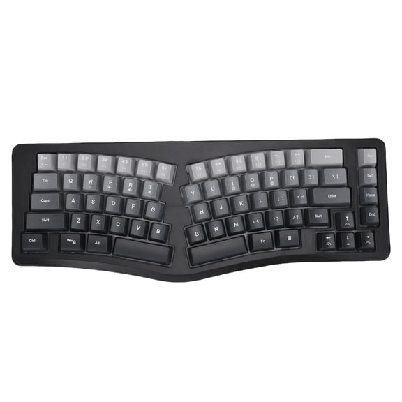 BIMZUC USB Wired Ergonomic Gaming Keyboard with RGB Backlit 69 Keys Mechanical Feel Desktop Keyboard for Windows Mac OS X, 14.7 inches / 37.3 cm, Black