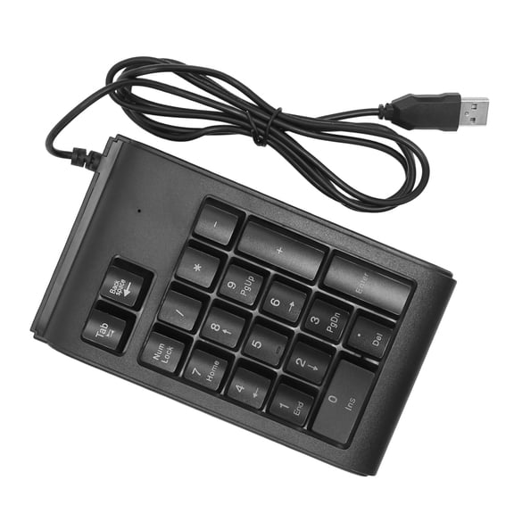 BIMZUC USB Wired Numeric Keypad 19 Keys Number Pad Waterproof RGB Backlight Portable for Notebook Laptop Computer Black[cite: 1]