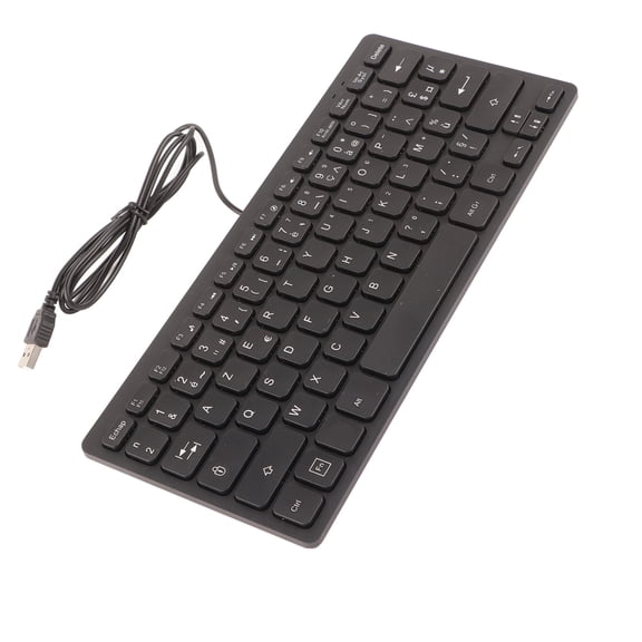 BIMZUC Ultra-Thin Mini Wired 78-Key Computer Keyboard for PC & Laptops Ergonomic AZERTY Design French Layout Office Essential Accessory Measuring 11.81 Inches / 30 cm Black Finish
