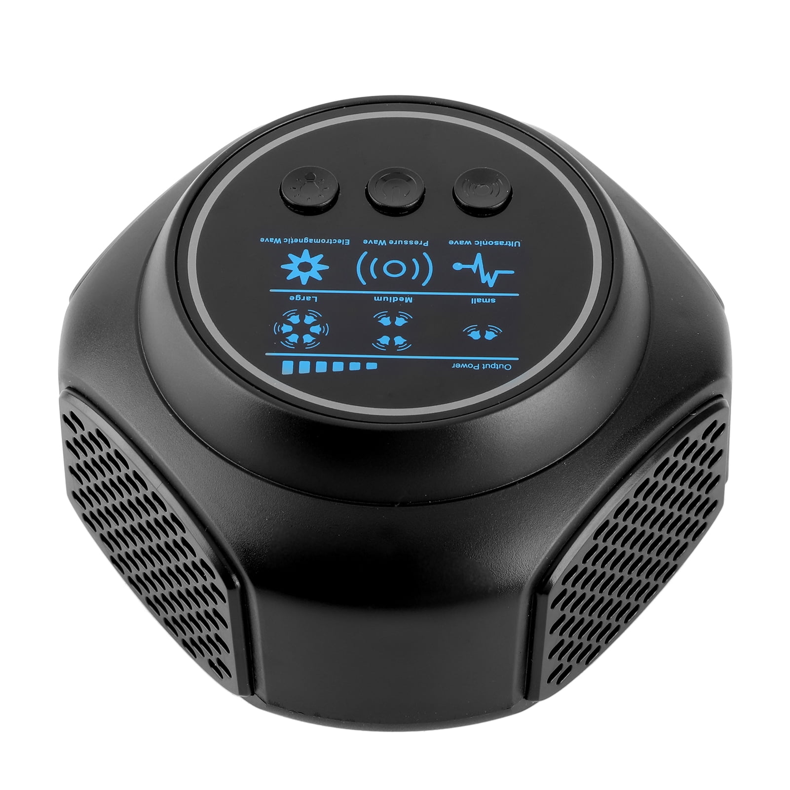 BIMZUC Ultrasonic Mice Repellent 360° Rat Deterrent Device with 4 Modes 25-50kHz Versatile Indoor Pest Repeller for Home Basement Garage, Black, US Plug (5.51 inches / 14.00 cm)