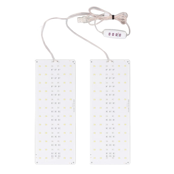 BIMZUC Under Cabinet Plant Grow Light Full Spectrum Dimmable Indoor LED Growth Lamp 8H 12H 16H Timing USB 5V Double Head (12.6 in / 32 cm)