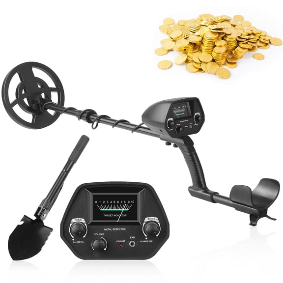 BIMZUC Underground Metal Detector Metal Finder Gold Detector Treasure Hunter Gold Digger Portable Detection Instrument with Shovel and Pouch for Beginner Children Student