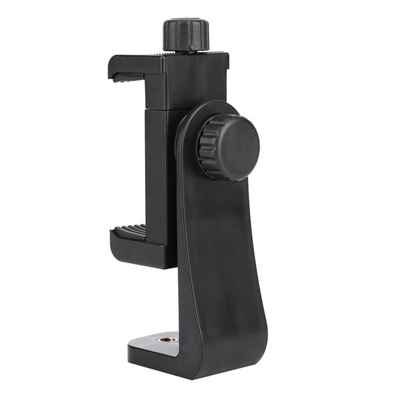 BIMZUC Universal 360 Degree Rotation Mobile Phone Clip Tripod Mount Adapter Holder Bracket for iPhone Samsung Smartphones, Adjustable 2.17-3.35 inch Width, ABS Black
