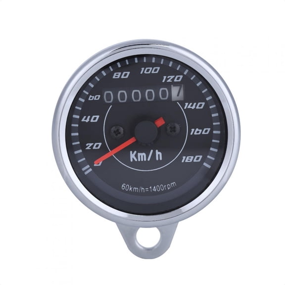 BIMZUC Universal Double Color LED Light Odometer Speedometer km/h for Motorcycle, Stainless Steel Shell, 3.54 inches / 9 cm