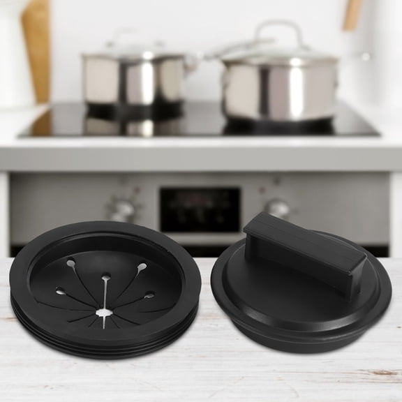 BIMZUC Universal Garbage Disposal Drain Plug and Splatter Guard Kit, Durable ABS Waste Disposer Accessory for Kitchen Sinks, 3.1x0.8in / 8x2cm Plug & 3.0x1.6in / 7.5x4cm Guard