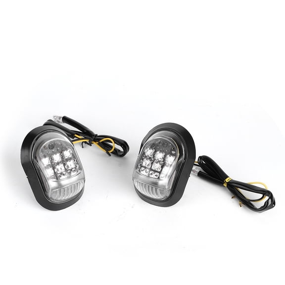 BIMZUC Universal Motorcycle LED Turn Signal Lights 9LED Indicators Blinker Flasher Lamp 12V Yellow Front Rear Water-Resistant Cornering Lights Pair (7.08x4.72x2.36 inches / 18x12x6 cm)