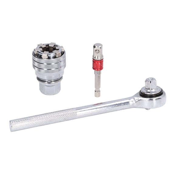 BIMZUC Universal Socket Wrench Tool Set 10-19mm (0.39-0.75 inches) Adjustable Mechanic Tool Chrome Vanadium Steel with Extension Rod for Home Improvement
