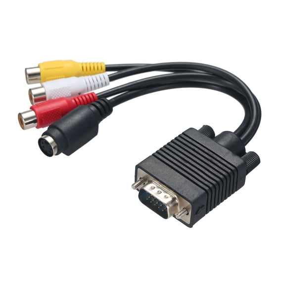 BIMZUC VGA to S-Video and 3 RCA TV AV Converter Cable Adapter, 7.9 Inches / 20 cm Video Output Extension