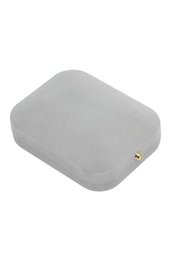 Velvet Jewelry Gift Box Cushioning Soft Lining Exquisite Lightweight Portable Small Case Light Gray Pendant Box for Rings and Necklaces (3.94 inches / 10 cm Length) Perfect for Display