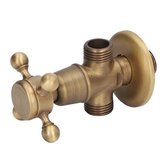 BIMZUC Vintage Brass Angle Stop Valve HighHardness, LeakProof, Cold/Hot Water Faucet for Bathroom & Kitchen