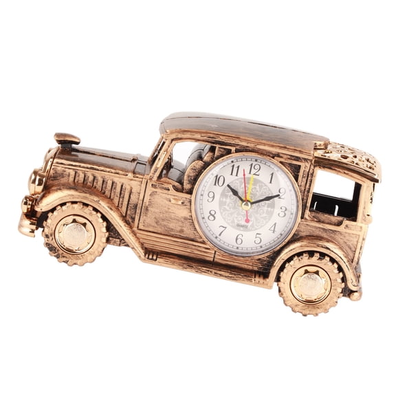 BIMZUC Vintage Car Model Alarm Clock with Multi-functional Pen Holder and Photo Frame Retro Desk Clock for Students and Office Decoration (8.7 x 4.1 x 2.8 inches / 22 x 10.5 x 7 cm)