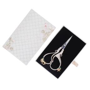 BIMZUC Vintage Sewing Scissors, Hollow Design Lightweight Embroidery Shears for Fabric, Stainless Steel, 4.9 inches / 12.5 cm, Silver