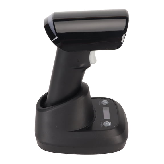 BIMZUC W2-L Handheld Barcode Scanner Wireless 2.4GHz Bluetooth 1D 2D QR Code Reader with Charging Base and OLED Display for Shop Store Inventory Management
